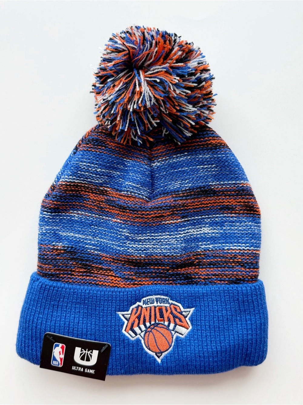 New York Knicks Beanie Hat Mens Womens NBA Blue Orange Pom